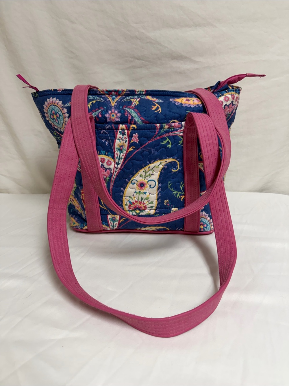 Donna Sharp Floral Hang Bag Blue/Pink Straps Excellent Condition